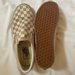 Tan Checkered Vans